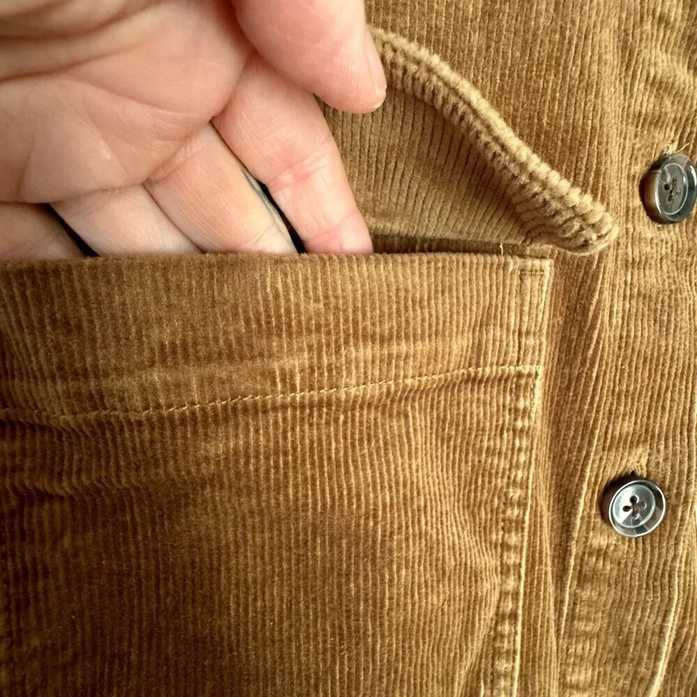 Banana Republic Corduroy Brown Button Front Shaket Chore Farm Jacket Size Medium - Picture 7 of 13